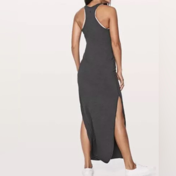 Lululemon Refresh Maxi Dress Racerback Side Slits
Dk Grey Size:6 NT PTP15 - Picture 2 of 7